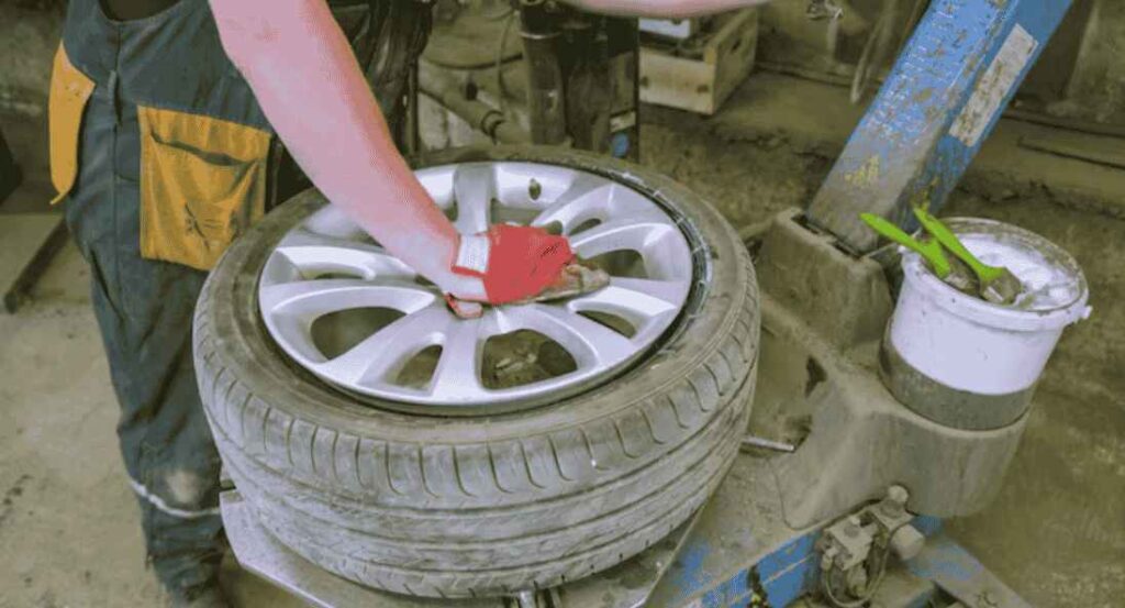 removed the wheel for closer look on brake pads